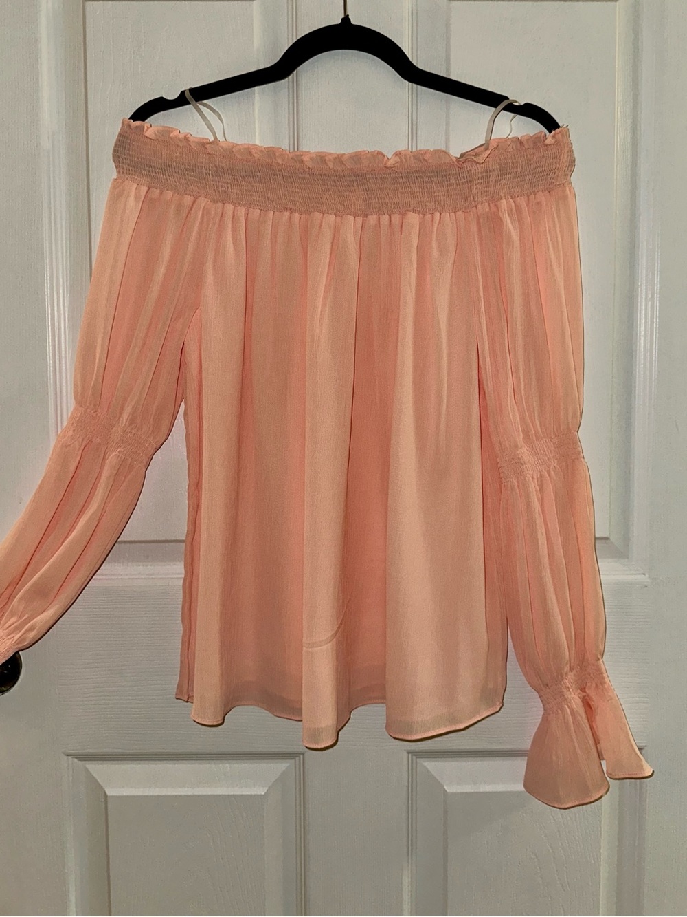 NWOT Women's Peach Off-Shoulder Blouse